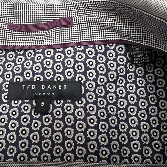 Ted Baker London Shirt 5 Plaid Flip Cuff Button Up Long Sleeve Mens - Picture 4 of 10